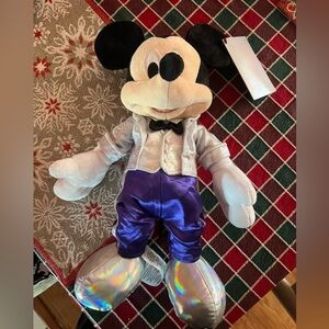 Disney 100 Years Disneyland Mickey Mouse Plush Toy - Silver and Blue